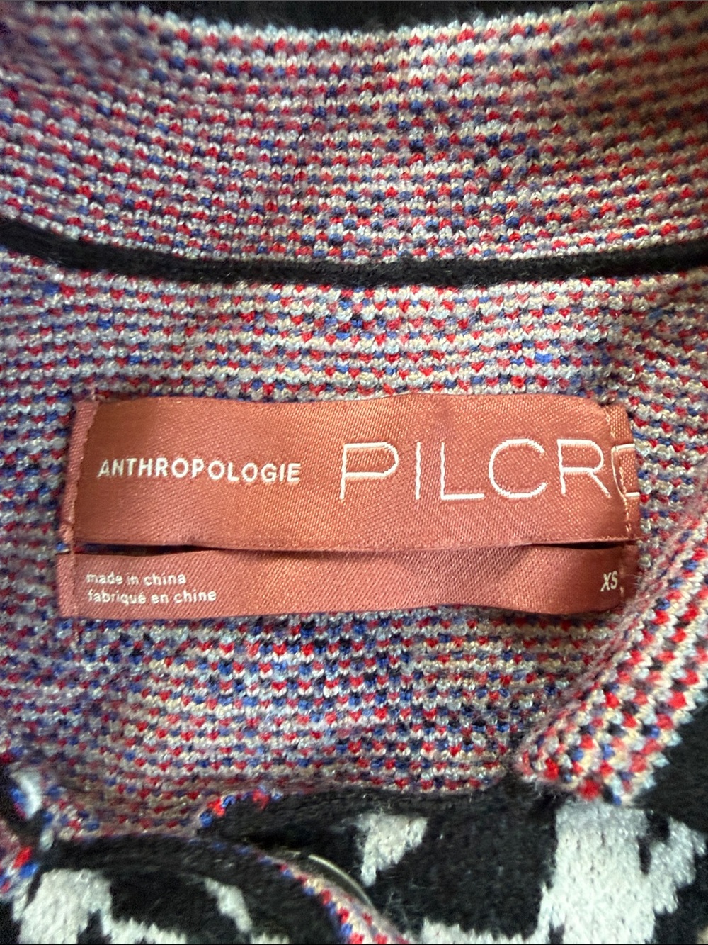 Pilcro Anthropologie Floral Knit Snap-Front Jacket Cardigan - Picture 5 of 10